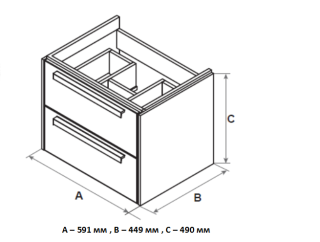 Тумба под раковину Roca Lago 7857295444 60 см дуб светлый